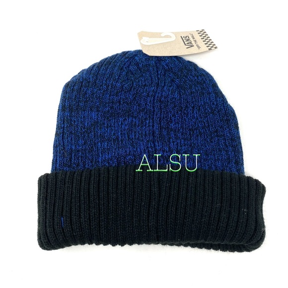 VANS Patterned Cuff Beanie Unisex Blue Hat - Picture 4 of 7